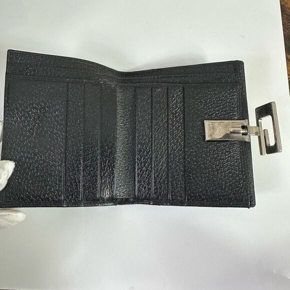 Gucci G Logo Clip Black Leather Wallet - Picture 7 of 11